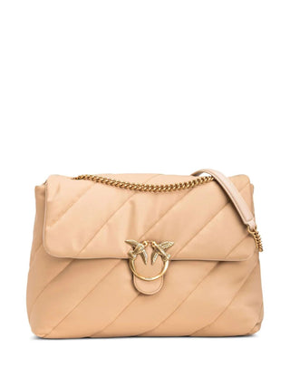 Pinko borsa Love Bag Puff Extra in nylon riciclato beige oro