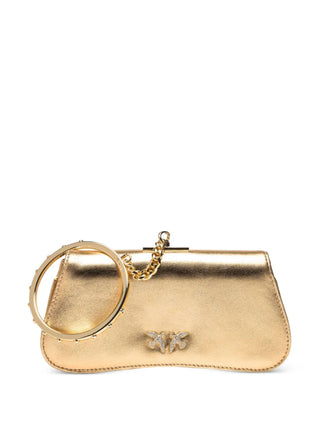 Pinko pochette Marpesia clutch in pelle laminata oro