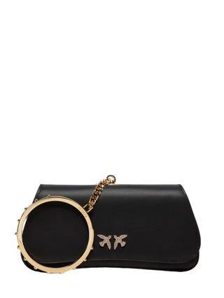 Pinko pochette Marpesia clutch in pelle con bracciale nero