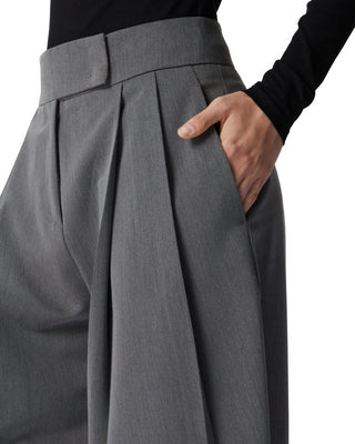 Pinko pantaloni Patre gamba larga con pinces grigio