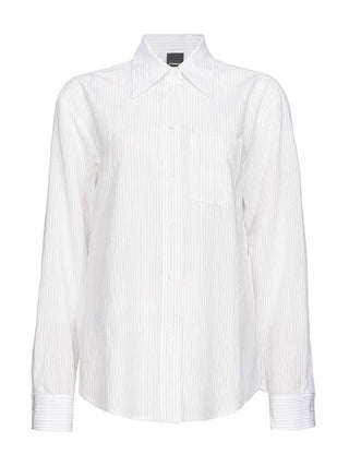 Pinko camicia Corea a righe manica lunga bianco