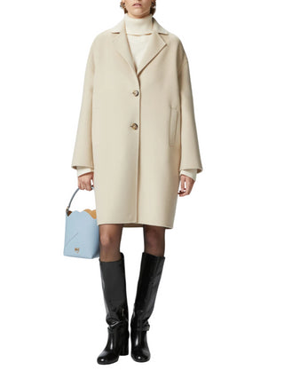 Pinko cappotto Cacciavite in panno di lana beige