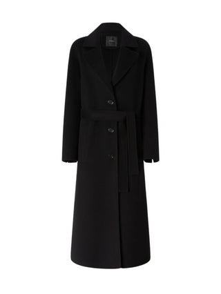 Pinko cappotto Cornice in lana con cintura nero