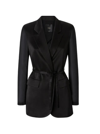 Pinko giacca blazer satin Gagny con cintina nero