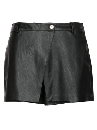 Pinko shorts Sveglia in ecopelle nero