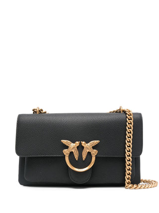 Pinko borsa Love Bag One Soft Mini in pelle martellata nero