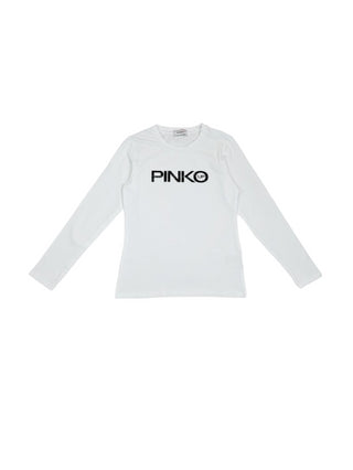 Pinko T-shirt manica lunga in jersey bianco