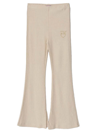 Pinko leggings flare a costine beige