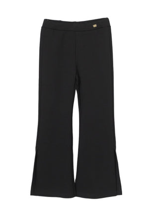 Pinko Kids pantaloni flare in misto viscosa nero