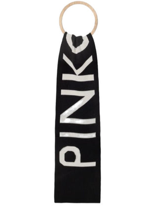 Pinko sciarpa con logo jacquard nero