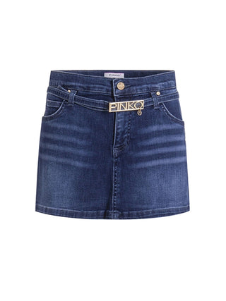 Pinko Kids gonna in denim con cinta lavaggio blu