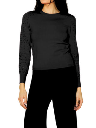 Relish maglia Alena girocollo con strass nero