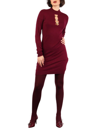 Relish abito corto Alessandra in maglia bordeaux