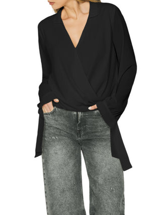 Relish blusa manica lunga Cristel nero