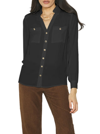 Relish camicia Sugillite manica lunga con catenella nero