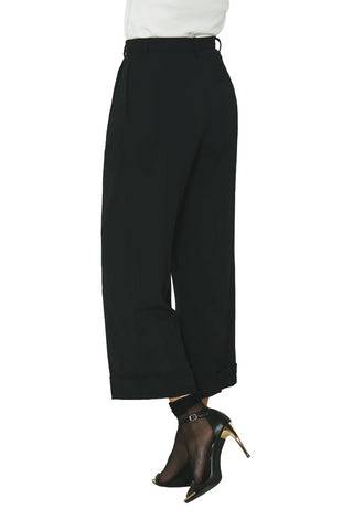 Relish pantaloni cropped Tilde gamba larga nero