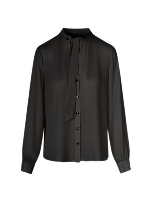 Sandro Ferrone blusa manica lunga in georgette nero