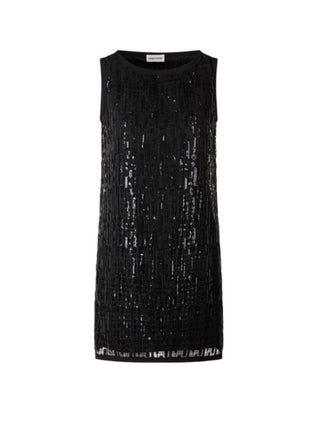 Sandro Ferrone abito corto Lace in macramè con paillettes nero