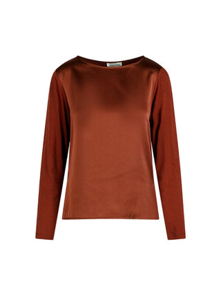 Sandro Ferrone blusa manica lunga Comby color tabacco