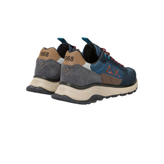 Sun68 sneakers fire and camping in pelle blu