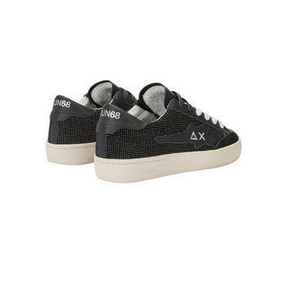 Sun68 sneakers Katy in pelle con logo glitter nere