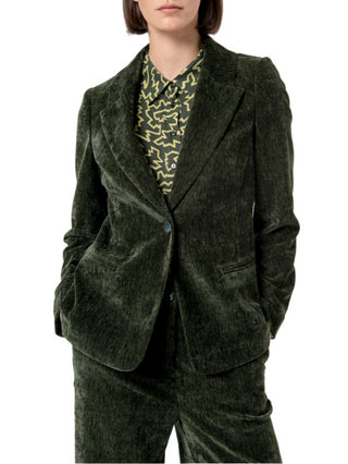 Surkana giacca blazer in velluto verde