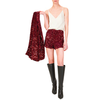 Tensione In shorts con paillettes bordeaux