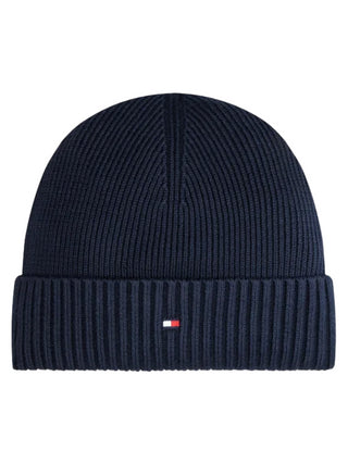 Tommy Hilfiger cappello in maglia a costine blu