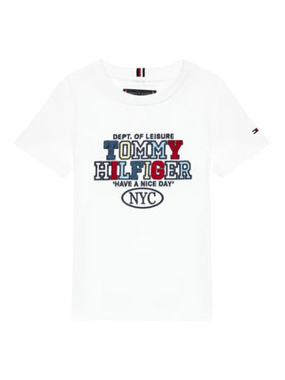 Tommy Hilfiger T-shirt manica corta con logo multicolor bianco