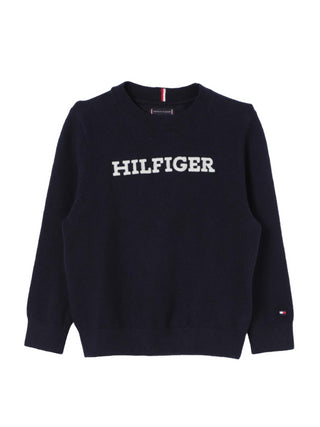 Tommy Hilfiger maglia girocollo Monotype blu