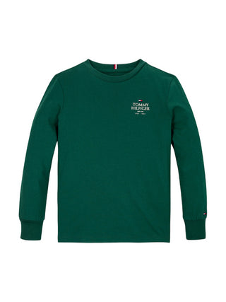 Tommy Hilfiger T-shirt manica lunga con logo verde