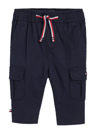 Tommy Hilfiger pantaloni cargo in fantasia check blu