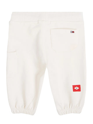 Tommy Hilfiger completo felpa e pantaloni con logo panna