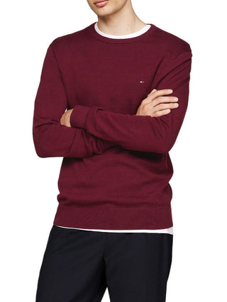 Tommy Hilfiger maglia basic Essential in cotone bordeaux