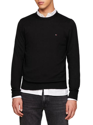 Tommy Hilfiger maglia girocollo misto cashmere nero