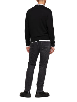 Tommy Hilfiger maglia girocollo misto cashmere nero