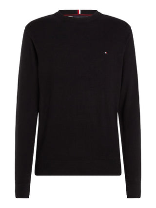 Tommy Hilfiger maglia girocollo misto cashmere nero