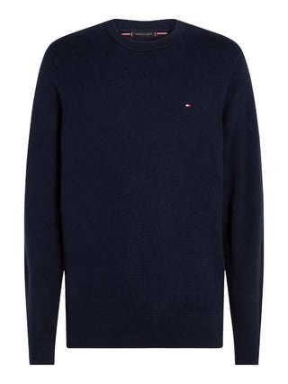 Tommy Hilfiger maglia girocollo in misto cashmere blu