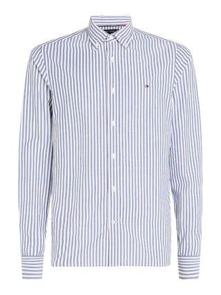 Tommy Hilfiger camicia manica lunga a righe bianco azzurro