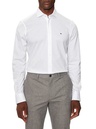 Tommy Hilfiger camicia manica lunga in cotone bianco