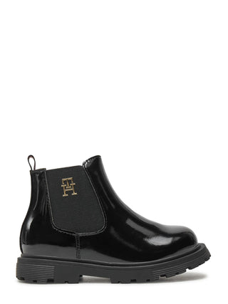 Tommy Hilfiger stivaletti Chelsea in vernice nero