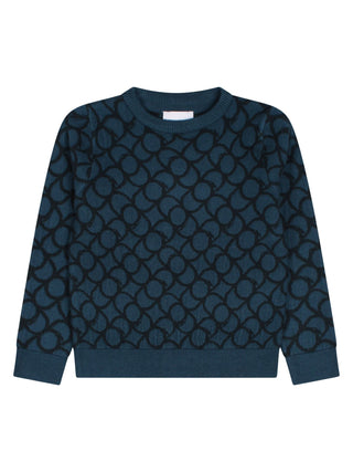 Trussardi maglia Disabi in fantasia jacquard blu