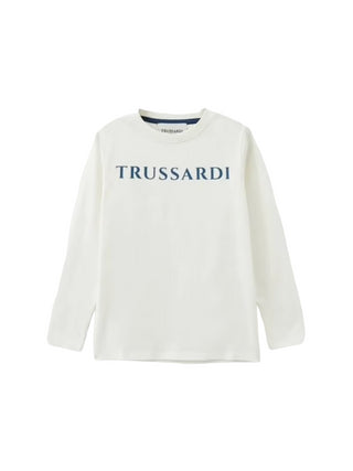 Trussardi T-shirt Selin manica lunga con logo bianco blu