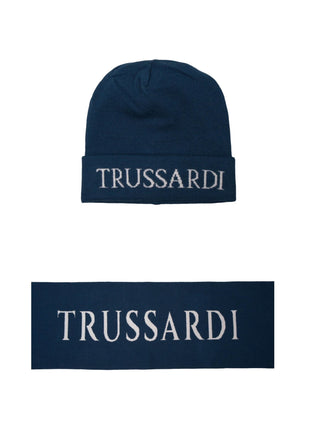 Trussardi set cappello e sciarpa bambino blu