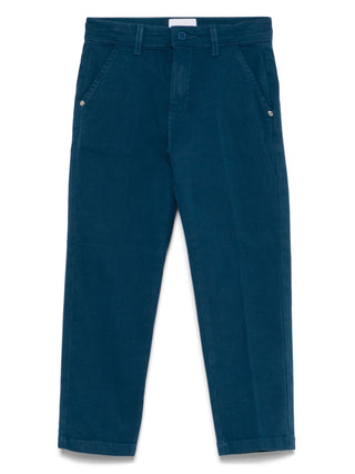 Trussardi pantaloni slim in cotone blu