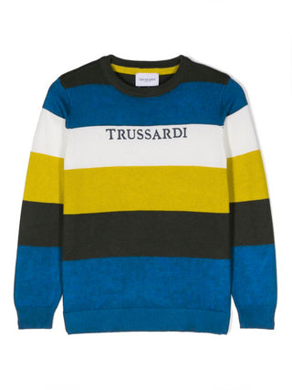 Trussardi maglia Chris a righe con logo multicolor