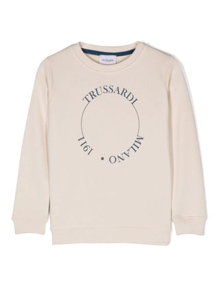 Trussardi maglia neonato Bordam con logo beige