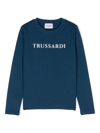 Trussardi T-shirt manica lunga Akion con logo blu