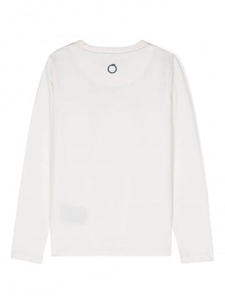 Trussardi T-shirt manica lunga Akion con logo bianco latte