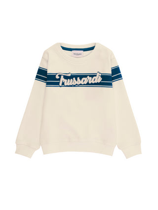 Trussardi felpa Owing con logo Teddy beige